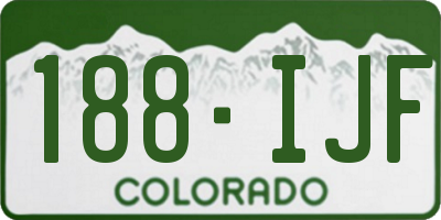 CO license plate 188IJF