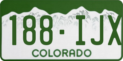 CO license plate 188IJX
