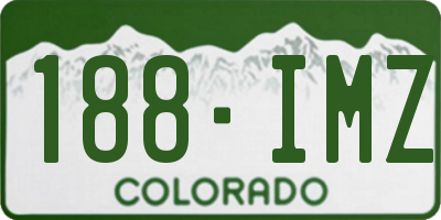 CO license plate 188IMZ