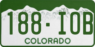 CO license plate 188IOB