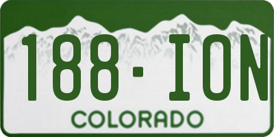 CO license plate 188ION