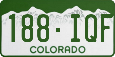 CO license plate 188IQF