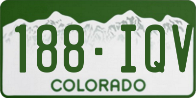 CO license plate 188IQV