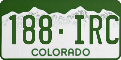 CO license plate 188IRC