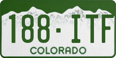 CO license plate 188ITF