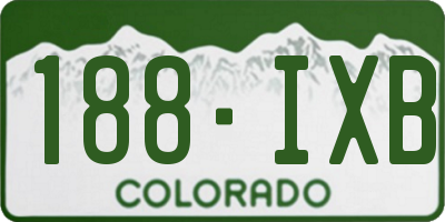 CO license plate 188IXB