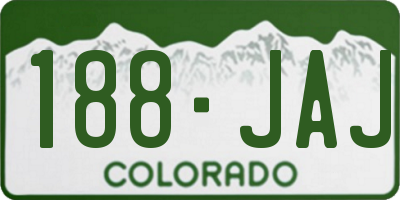 CO license plate 188JAJ