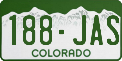 CO license plate 188JAS