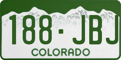 CO license plate 188JBJ