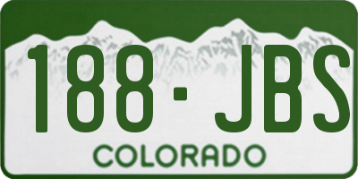 CO license plate 188JBS