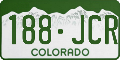 CO license plate 188JCR