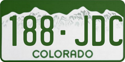 CO license plate 188JDC