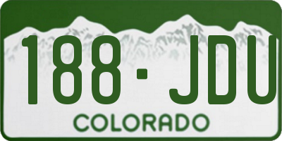 CO license plate 188JDU