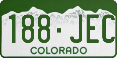 CO license plate 188JEC