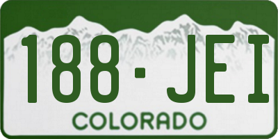 CO license plate 188JEI