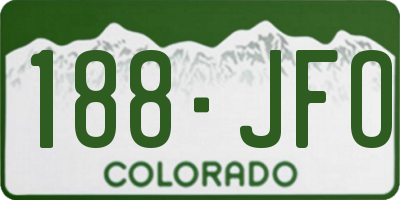 CO license plate 188JFO