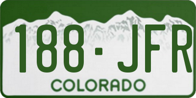 CO license plate 188JFR