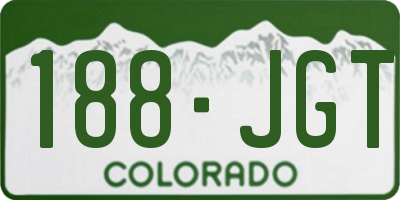 CO license plate 188JGT