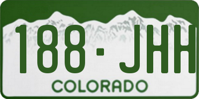 CO license plate 188JHH