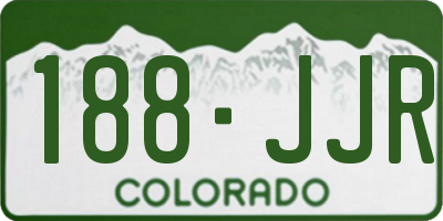 CO license plate 188JJR