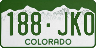 CO license plate 188JKO