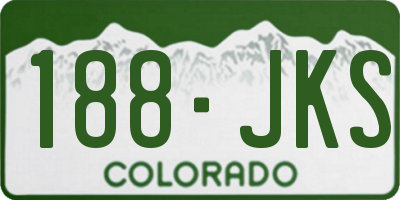 CO license plate 188JKS
