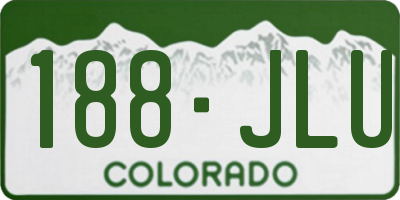 CO license plate 188JLU