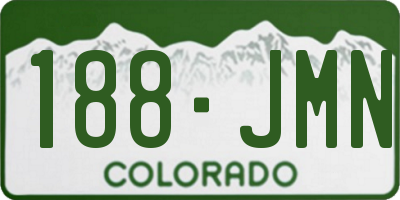 CO license plate 188JMN