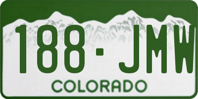 CO license plate 188JMW