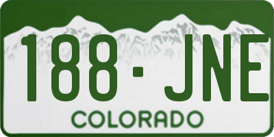 CO license plate 188JNE