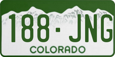 CO license plate 188JNG