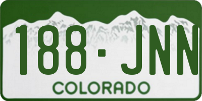 CO license plate 188JNN