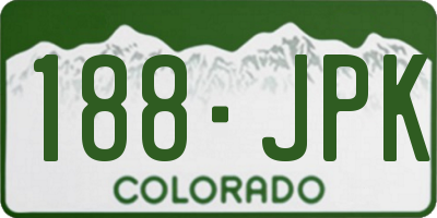 CO license plate 188JPK