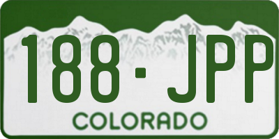 CO license plate 188JPP