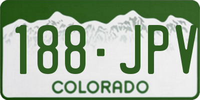 CO license plate 188JPV