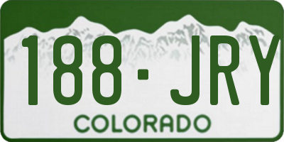 CO license plate 188JRY