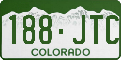 CO license plate 188JTC