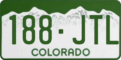 CO license plate 188JTL