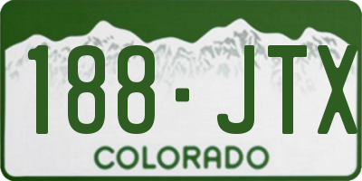 CO license plate 188JTX