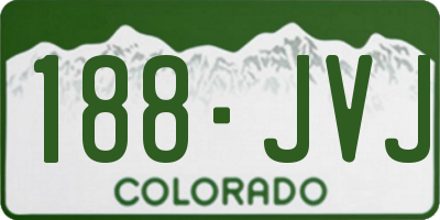 CO license plate 188JVJ