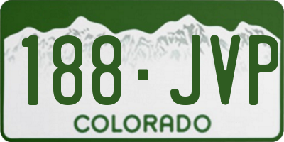 CO license plate 188JVP