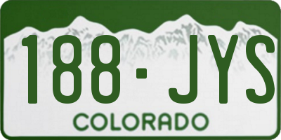 CO license plate 188JYS
