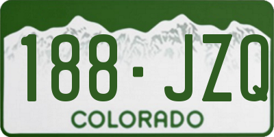 CO license plate 188JZQ