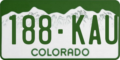 CO license plate 188KAU