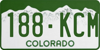 CO license plate 188KCM