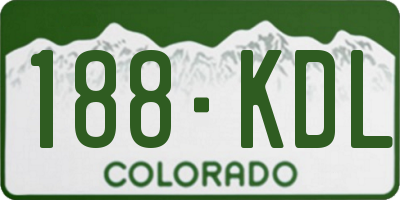 CO license plate 188KDL