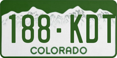 CO license plate 188KDT