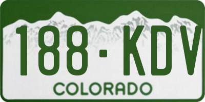 CO license plate 188KDV