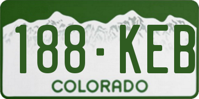 CO license plate 188KEB