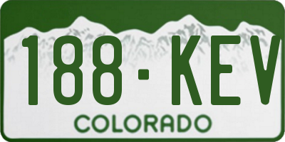 CO license plate 188KEV